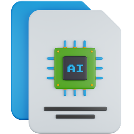 Artificial Intelligence File  3D Icon