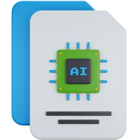 Artificial Intelligence File  3D Icon