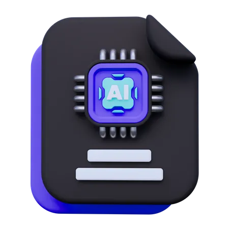 Artificial Intelligence File  3D Icon