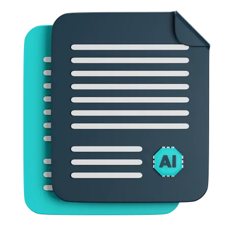 Artificial Intelligence File  3D Icon