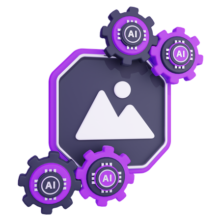Artificial Intelligence Image Generator  3D Icon