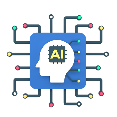 Artificial intelligence learning  3D Icon