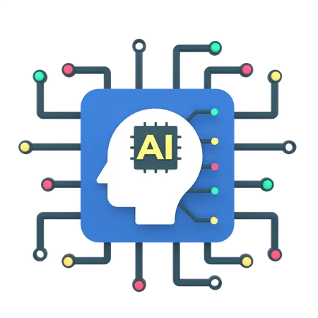 Artificial intelligence learning  3D Icon