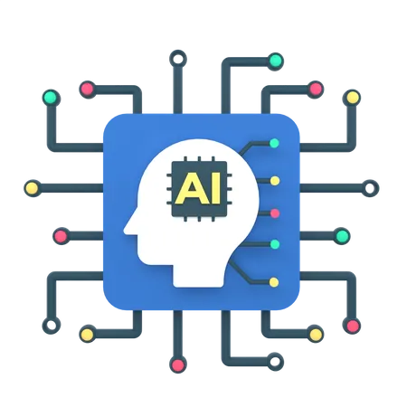 Artificial intelligence learning 3D Icon