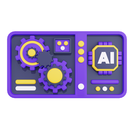 Artificial Intelligence Machine  3D Icon