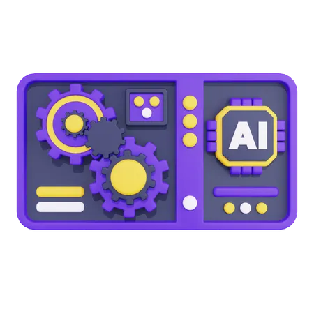 Artificial Intelligence Machine  3D Icon