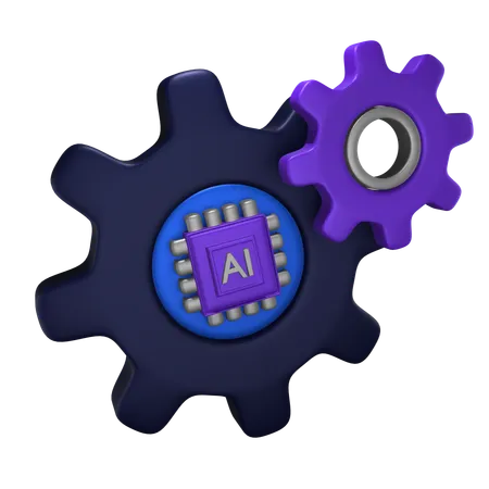 Artificial Intelligence Machine  3D Icon