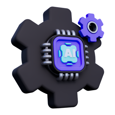 Artificial Intelligence Machine 3D Icon