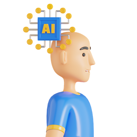 Artificial Intelligence Man 3D Icon