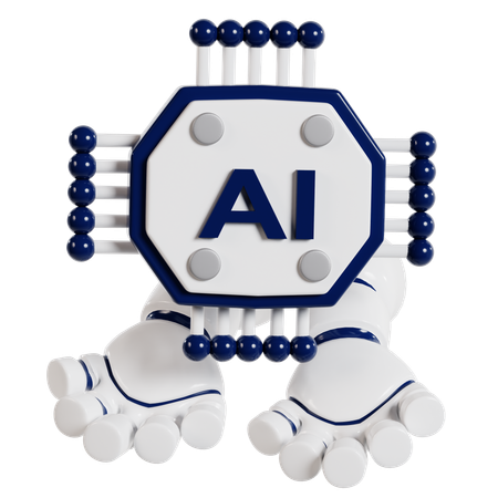 Artificial Intelligence Mascot  3D Illustration