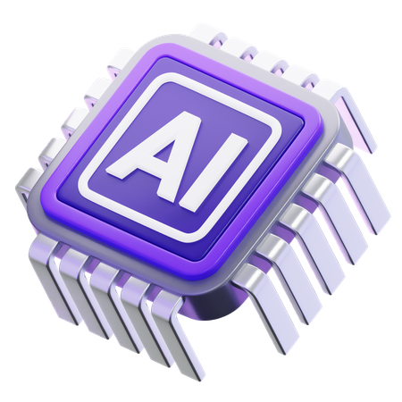 Artificial Intelligence Microchip  3D Icon