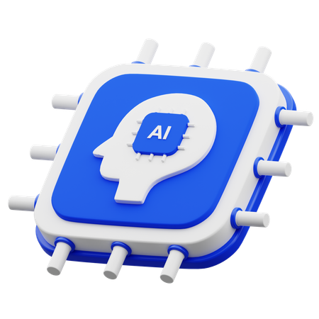 Artificial Intelligence Mind  3D Icon