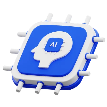 Artificial Intelligence Mind  3D Icon