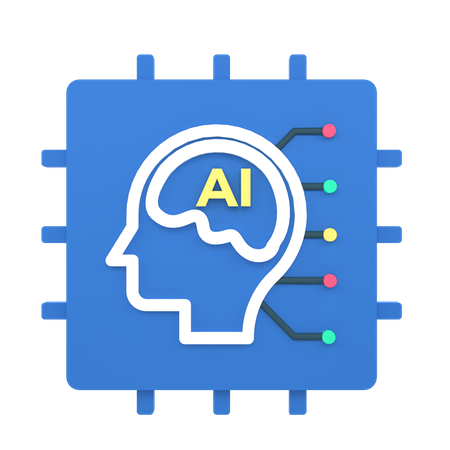 Artificial intelligence mind 3D Icon
