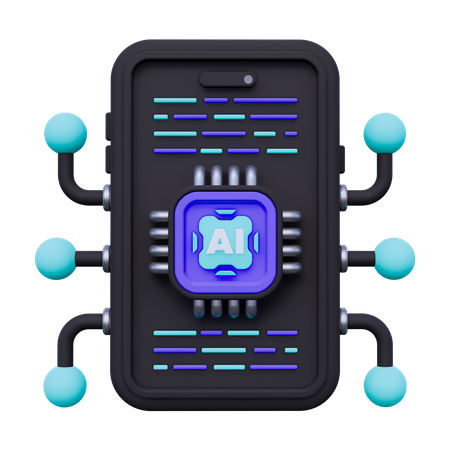 Artificial Intelligence Mobile  3D Icon