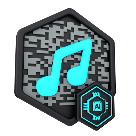 Artificial Intelligence Music  3D Icon
