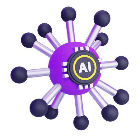 Artificial Intelligence Network  3D Icon