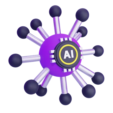 Artificial Intelligence Network  3D Icon