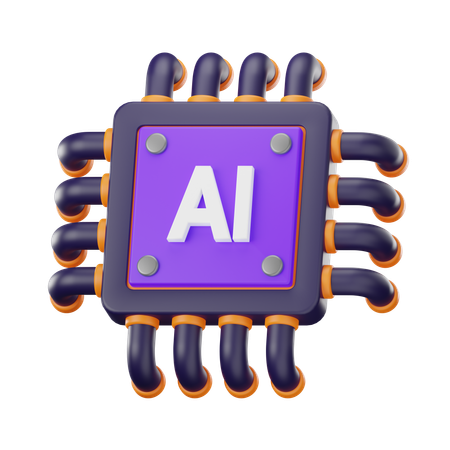 Artificial Intelligence Processor  3D Icon