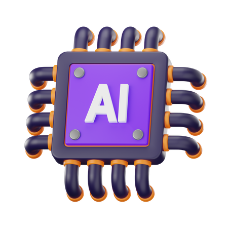 Artificial Intelligence Processor  3D Icon
