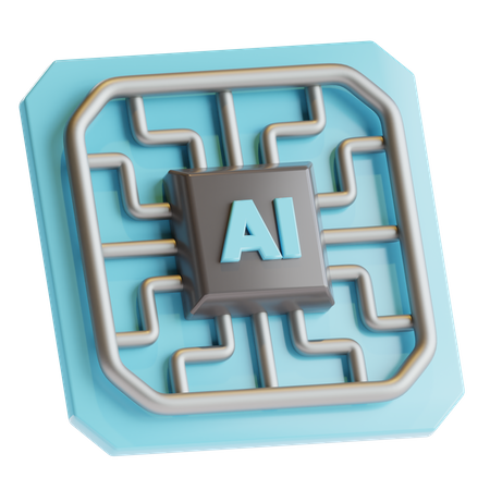 Artificial Intelligence Processor 3D Icon