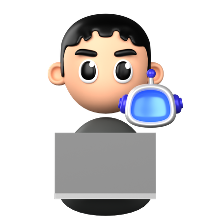 Artificial Intelligence Programmer 3D Icon