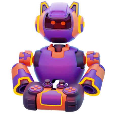 Artificial Intelligence Robot With Joystick  3D Icon