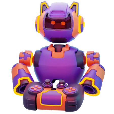 Artificial Intelligence Robot With Joystick  3D Icon