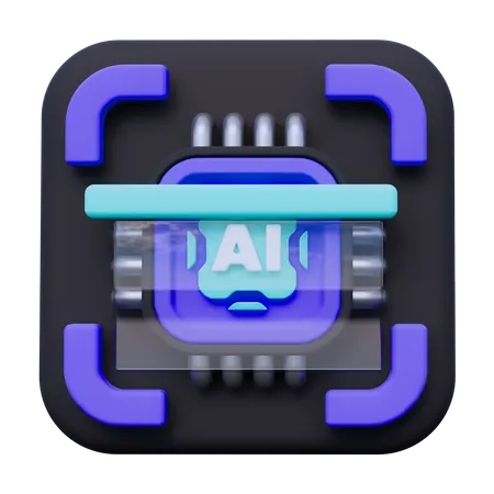 Artificial Intelligence Scan  3D Icon