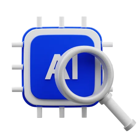 Artificial Intelligence Search  3D Icon