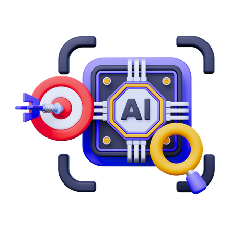 Artificial Intelligence Search  3D Icon