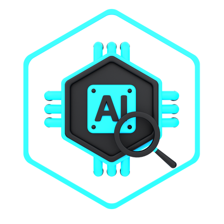 Artificial Intelligence Search  3D Icon