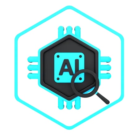 Artificial Intelligence Search  3D Icon