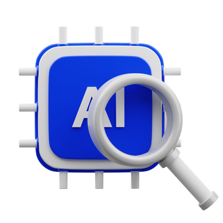 Artificial Intelligence Search  3D Icon