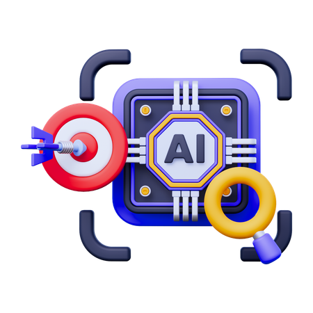 Artificial Intelligence Search  3D Icon