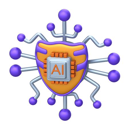 Artificial Intelligence Security  3D Icon