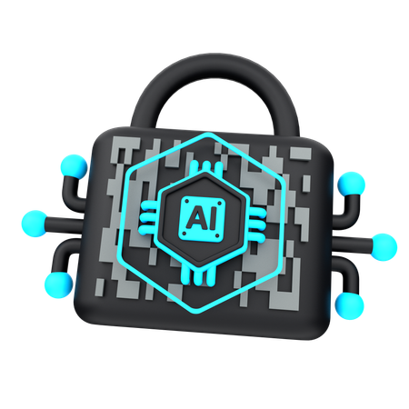 Artificial Intelligence Security  3D Icon