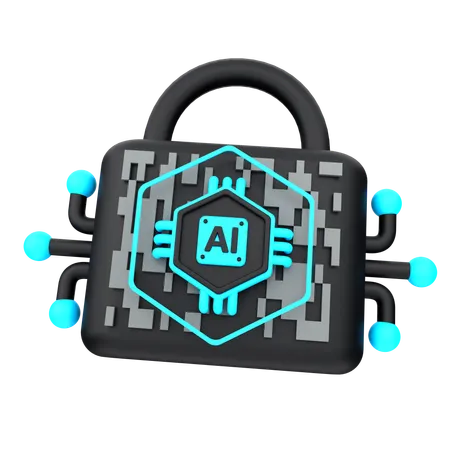 Artificial Intelligence Security  3D Icon