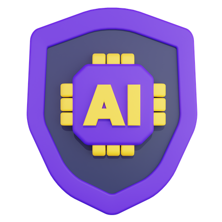 Artificial Intelligence Security  3D Icon