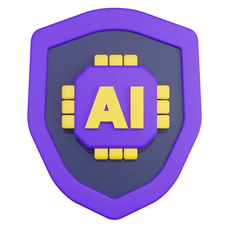 Artificial Intelligence Security  3D Icon