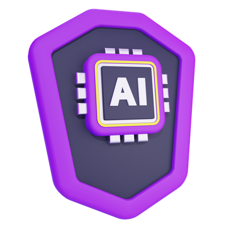 Artificial Intelligence Security  3D Icon