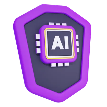 Artificial Intelligence Security  3D Icon