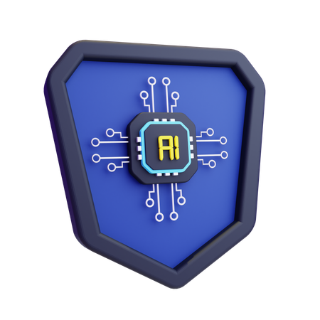 Artificial Intelligence Security  3D Icon