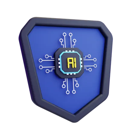 Artificial Intelligence Security  3D Icon