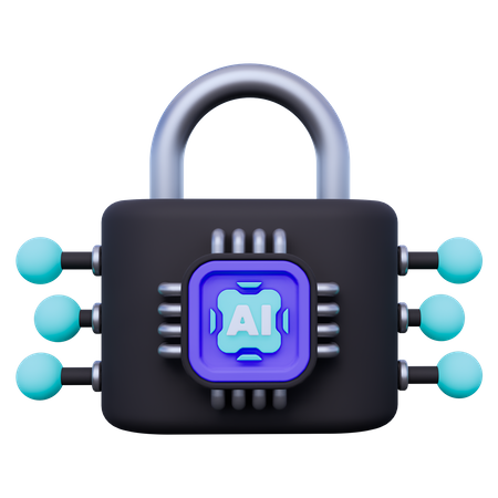 Artificial Intelligence Security  3D Icon