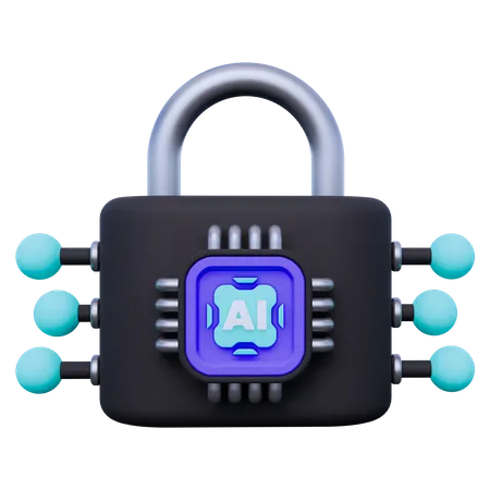 Artificial Intelligence Security  3D Icon