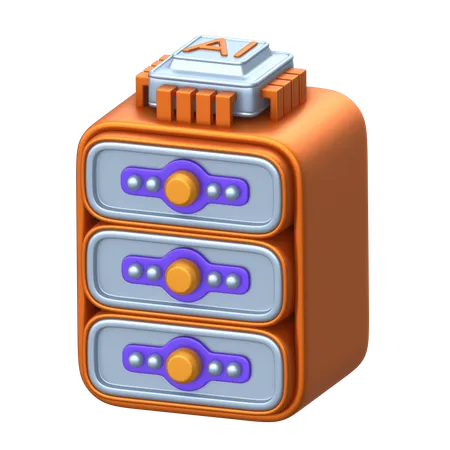 Artificial Intelligence Server 3 D Icon Pack 3D Icon