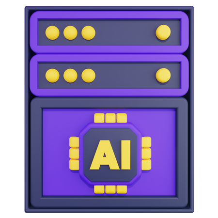 Artificial Intelligence Server  3D Icon