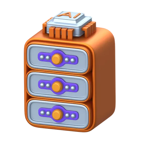 Artificial Intelligence Server  3D Icon