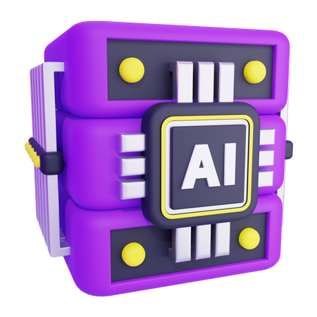 Artificial Intelligence Server  3D Icon